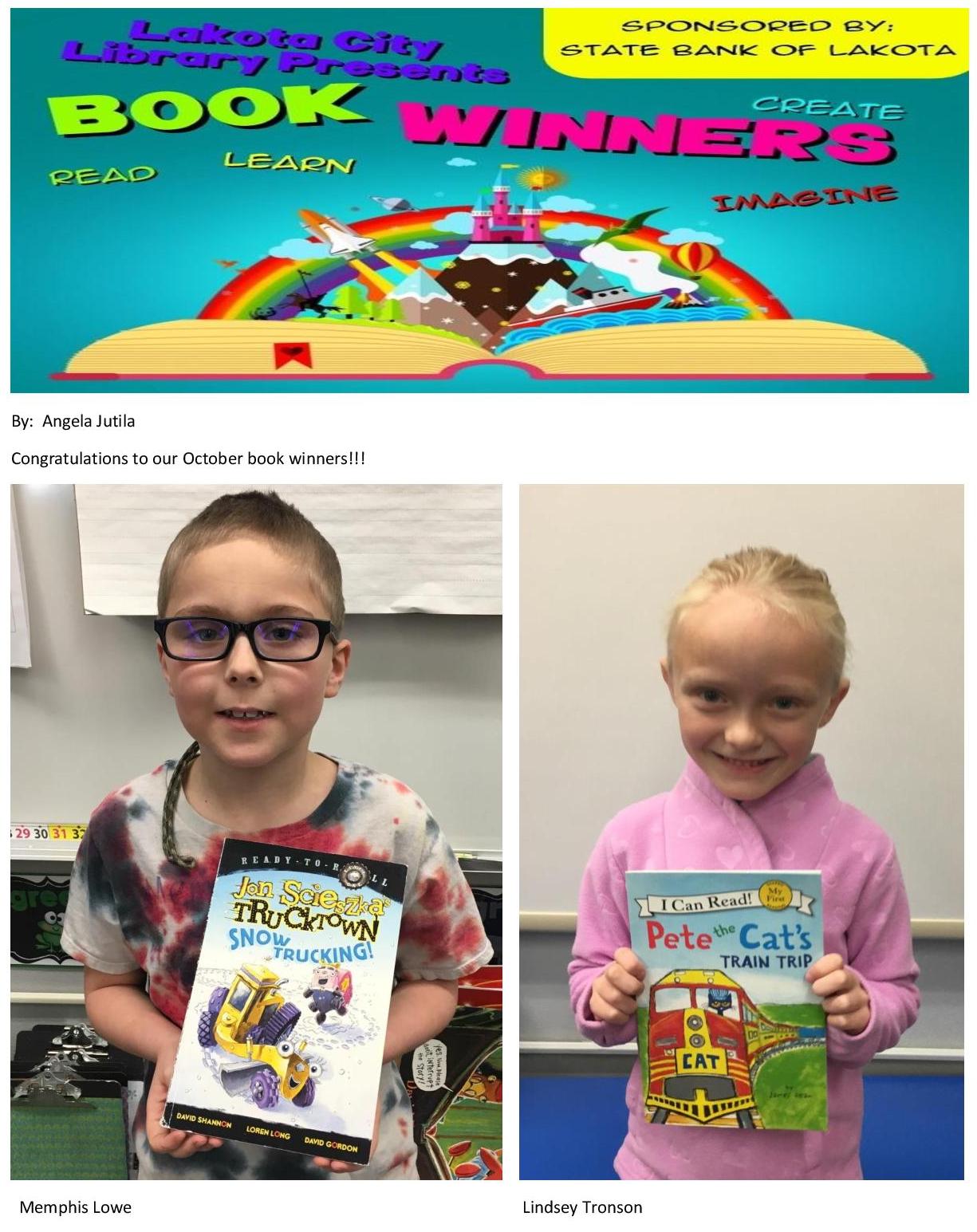 October 2019 Bookwinners Lakota City Library