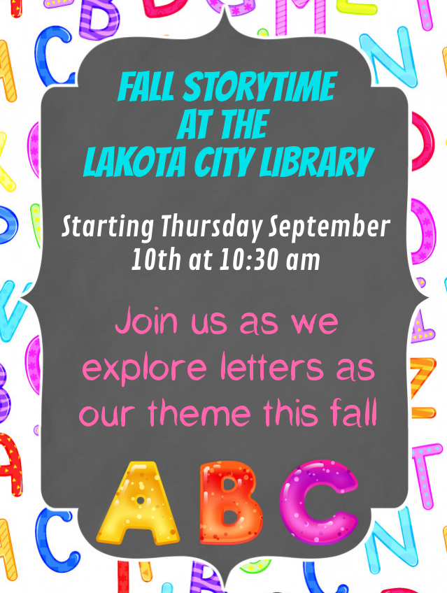 Fall Storytime Lakota City Library